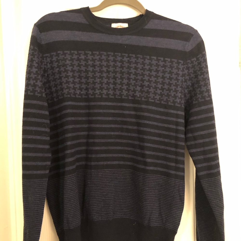 Men’s pullover sweater in blue mixed pattern